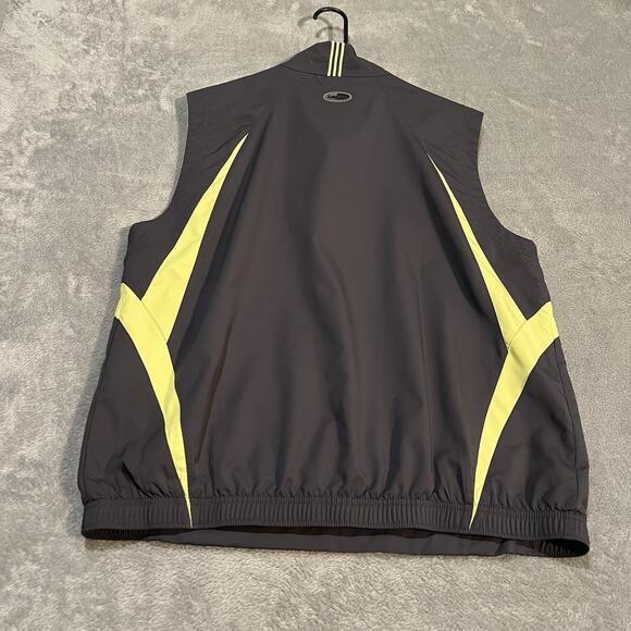 Vintage Adidas Climacool Golf Vest Mens Medium Gray Yellow Sleeveless 1/4 Zip - Picture 7 of 9